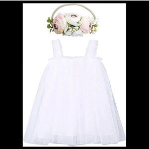 Layered Tulle Tutu Dress Gown for Baby 18m free headband